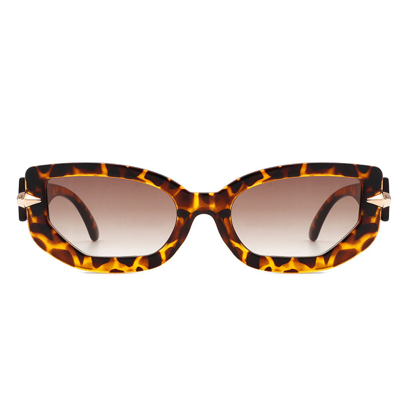 Wholesale PC Small Frame Cat Eye Metal Bar Polygon Sunglasses